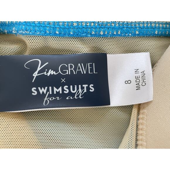 Swimsuits For All Swim Kim Gravel One Piece Fringe Swimwear Blue - Picture 9 of 9